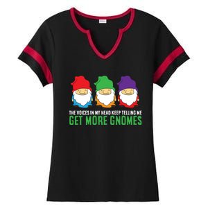 Voices In My Head Keep Telling Me Get More Gnomes Gift Ladies Halftime Notch Neck Tee