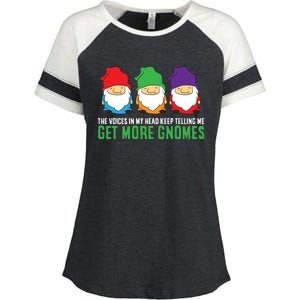 Voices In My Head Keep Telling Me Get More Gnomes Gift Enza Ladies Jersey Colorblock Tee