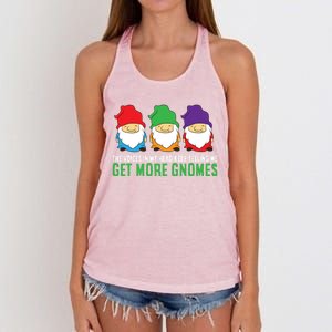 Voices In My Head Keep Telling Me Get More Gnomes Gift Women's Knotted Racerback Tank