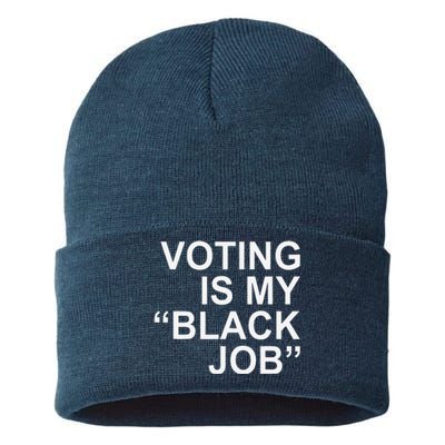 Voting Is My Black Job Sustainable Knit Beanie