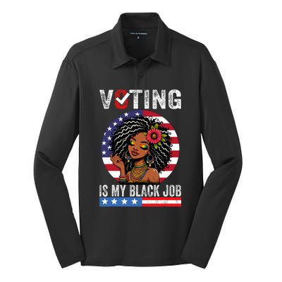 Voting Is My Black Job Silk Touch Performance Long Sleeve Polo