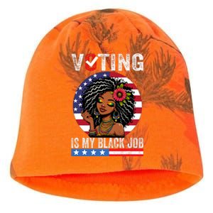 Voting Is My Black Job Kati - Camo Knit Beanie