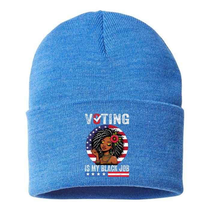 Voting Is My Black Job Sustainable Knit Beanie