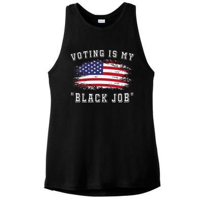 Voting Is My Black Job Ladies PosiCharge Tri-Blend Wicking Tank