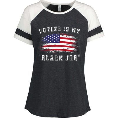 Voting Is My Black Job Enza Ladies Jersey Colorblock Tee