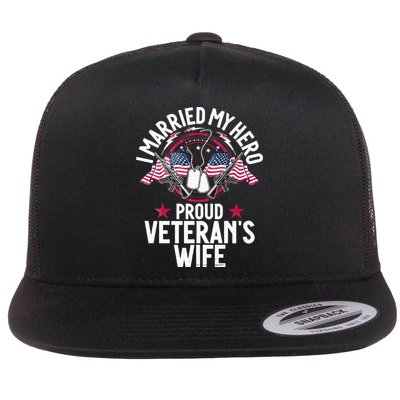 Veteran I Married My Hero Proud Veteran's Wife Memorial Day Flatbill Hat