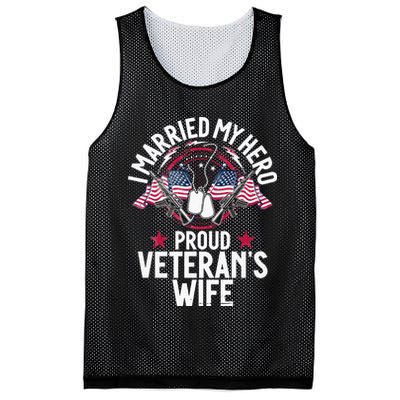 Veteran I Married My Hero Proud Veteran's Wife Memorial Day Mesh Reversible Basketball Jersey Tank