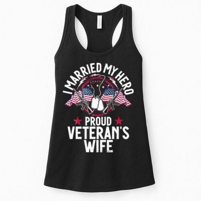 Veteran I Married My Hero Proud Veteran's Wife Memorial Day Womens Tank Top