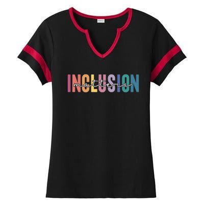 Vintage Inclusion Matters Special Education Neurodiversity Gift Ladies Halftime Notch Neck Tee