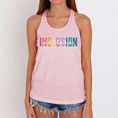 Vintage Inclusion Matters Special Education Neurodiversity Gift Women's Knotted Racerback Tank