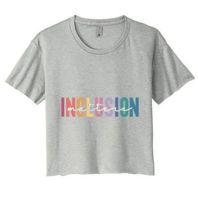 Vintage Inclusion Matters Special Education Neurodiversity Gift Women's Crop Top Tee