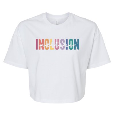 Vintage Inclusion Matters Special Education Neurodiversity Gift Bella+Canvas Jersey Crop Tee