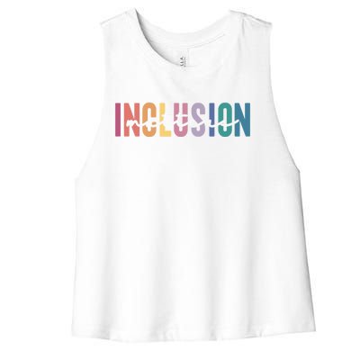 Vintage Inclusion Matters Special Education Neurodiversity Gift Women's Racerback Cropped Tank