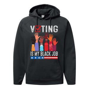 Voting Is My Black Job Flag Performance Fleece Hoodie