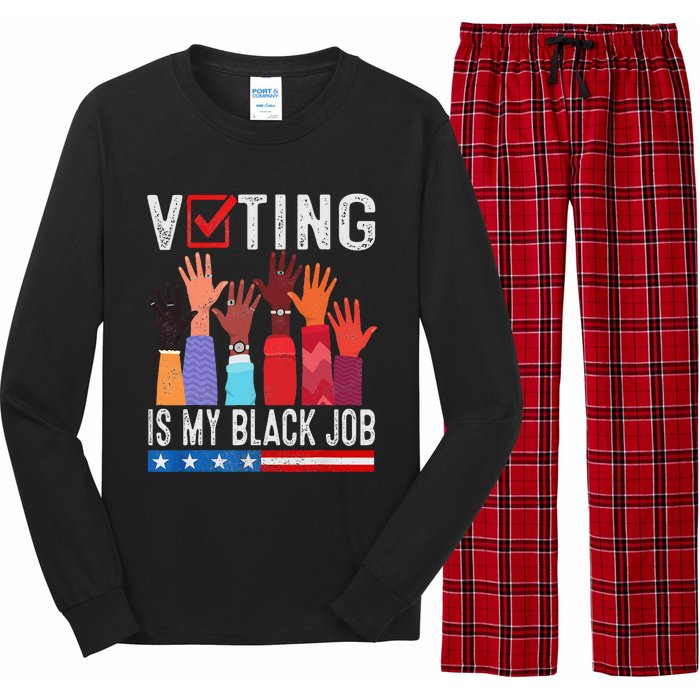 Voting Is My Black Job Flag Long Sleeve Pajama Set