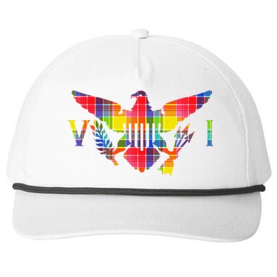 Virgin Islands Madras VI Flag Snapback Five-Panel Rope Hat