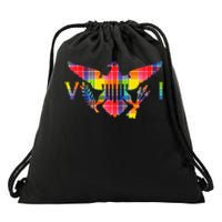 Virgin Islands Madras VI Flag Drawstring Bag