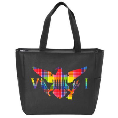 Virgin Islands Madras VI Flag Zip Tote Bag