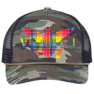 Virgin Islands Madras VI Flag Retro Rope Trucker Hat Cap