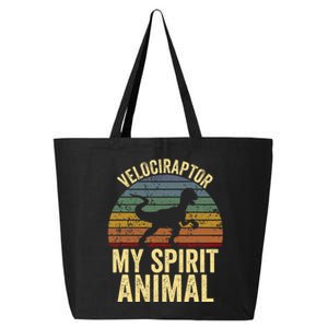 Velociraptor Is My Spirit Animal Dinosaur Lovers 25L Jumbo Tote