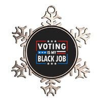 Voting Is My Black Job Funny Election 2024 Metallic Star Ornament