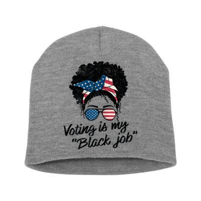 Voting Is My Black Job Short Acrylic Beanie