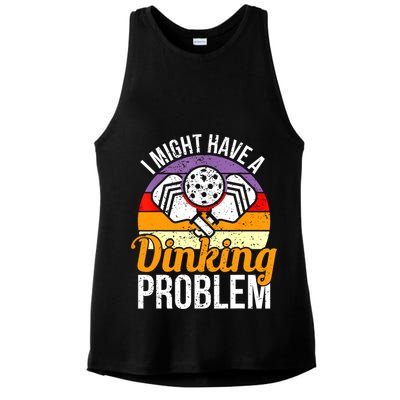 Vintage I Might Have A Drinking Problem Retro Pickleball Saying Gift Ladies PosiCharge Tri-Blend Wicking Tank