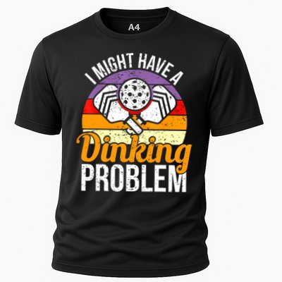 Vintage I Might Have A Drinking Problem Retro Pickleball Saying Gift Performance Shirt