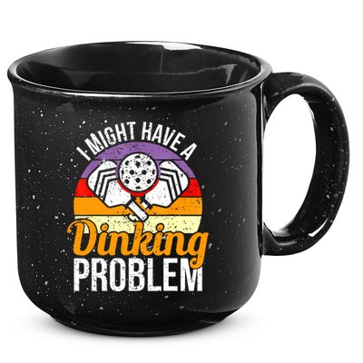 Vintage I Might Have A Drinking Problem Retro Pickleball Saying Gift 15oz Campfire Ceramic Mug