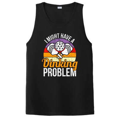 Vintage I Might Have A Drinking Problem Retro Pickleball Saying Gift PosiCharge Competitor Tank