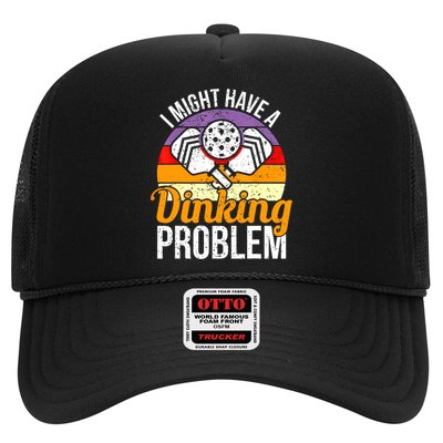 Vintage I Might Have A Drinking Problem Retro Pickleball Saying Gift Trucker Hat