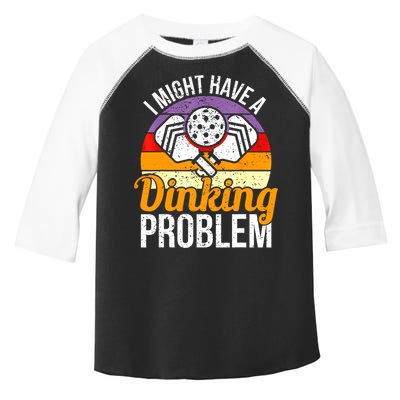 Vintage I Might Have A Drinking Problem Retro Pickleball Saying Gift Toddler Fine Jersey T-Shirt