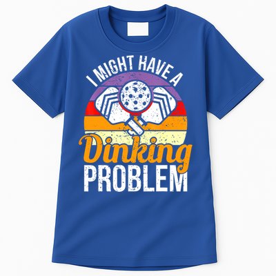 Vintage I Might Have A Drinking Problem Retro Pickleball Saying Gift Tall T-Shirt
