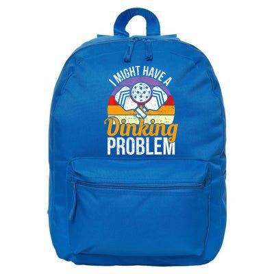 Vintage I Might Have A Drinking Problem Retro Pickleball Saying Gift 16 in Basic Backpack