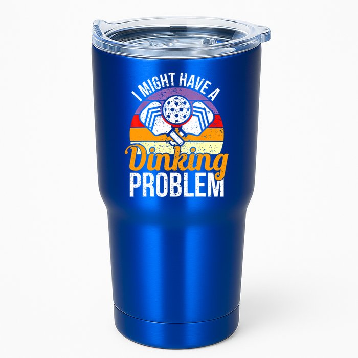 Vintage I Might Have A Drinking Problem Retro Pickleball Saying Gift Tumbler