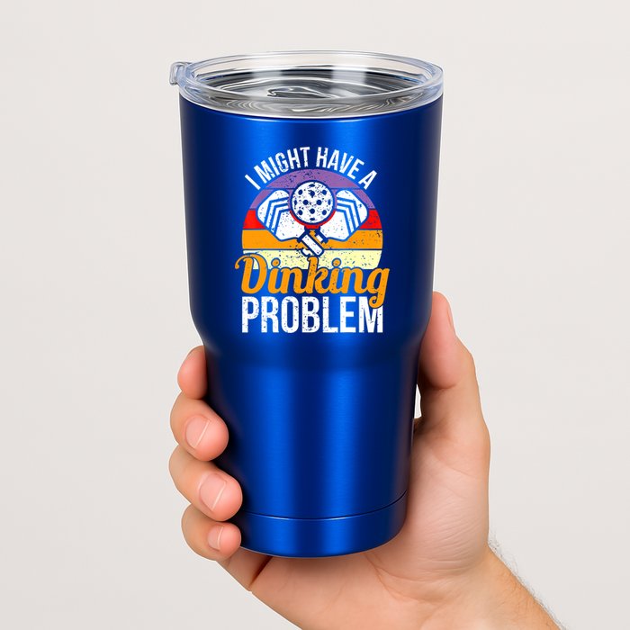Vintage I Might Have A Drinking Problem Retro Pickleball Saying Gift Tumbler
