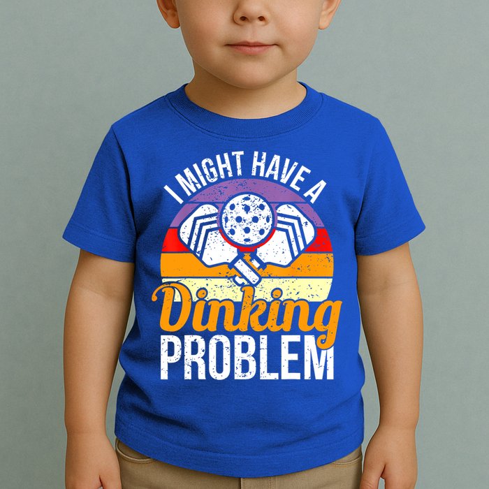 Vintage I Might Have A Drinking Problem Retro Pickleball Saying Gift Toddler T-Shirt