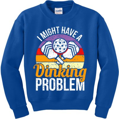 Vintage I Might Have A Drinking Problem Retro Pickleball Saying Gift Kids Sweatshirt