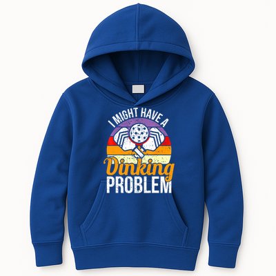Vintage I Might Have A Drinking Problem Retro Pickleball Saying Gift Kids Hoodie