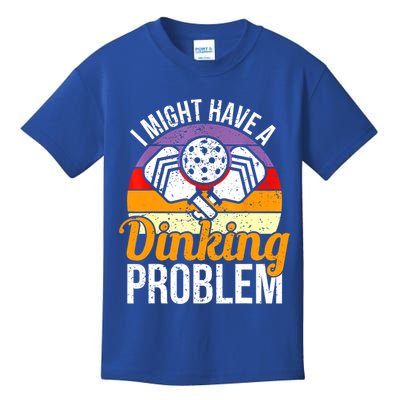 Vintage I Might Have A Drinking Problem Retro Pickleball Saying Gift Kids T-Shirt