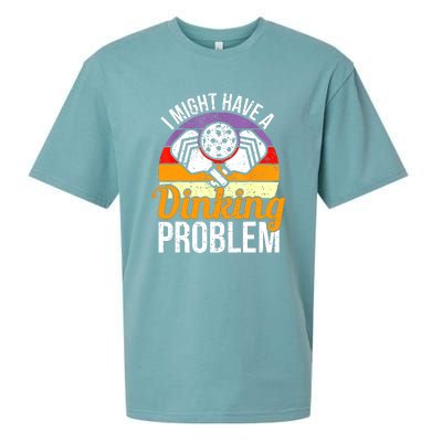 Vintage I Might Have A Drinking Problem Retro Pickleball Saying Gift Sueded Cloud Jersey T-Shirt