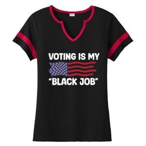 Voting Is My Black Job America Ladies Halftime Notch Neck Tee