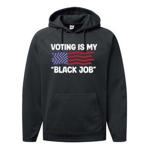 Voting Is My Black Job America Performance Fleece Hoodie