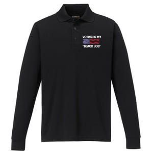 Voting Is My Black Job America Performance Long Sleeve Polo