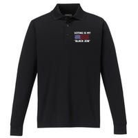 Voting Is My Black Job America Performance Long Sleeve Polo