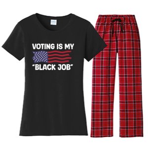 Voting Is My Black Job America Women's Flannel Pajama Set