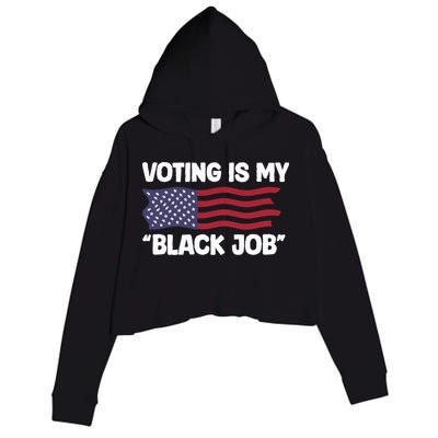 Voting Is My Black Job America Crop Fleece Hoodie