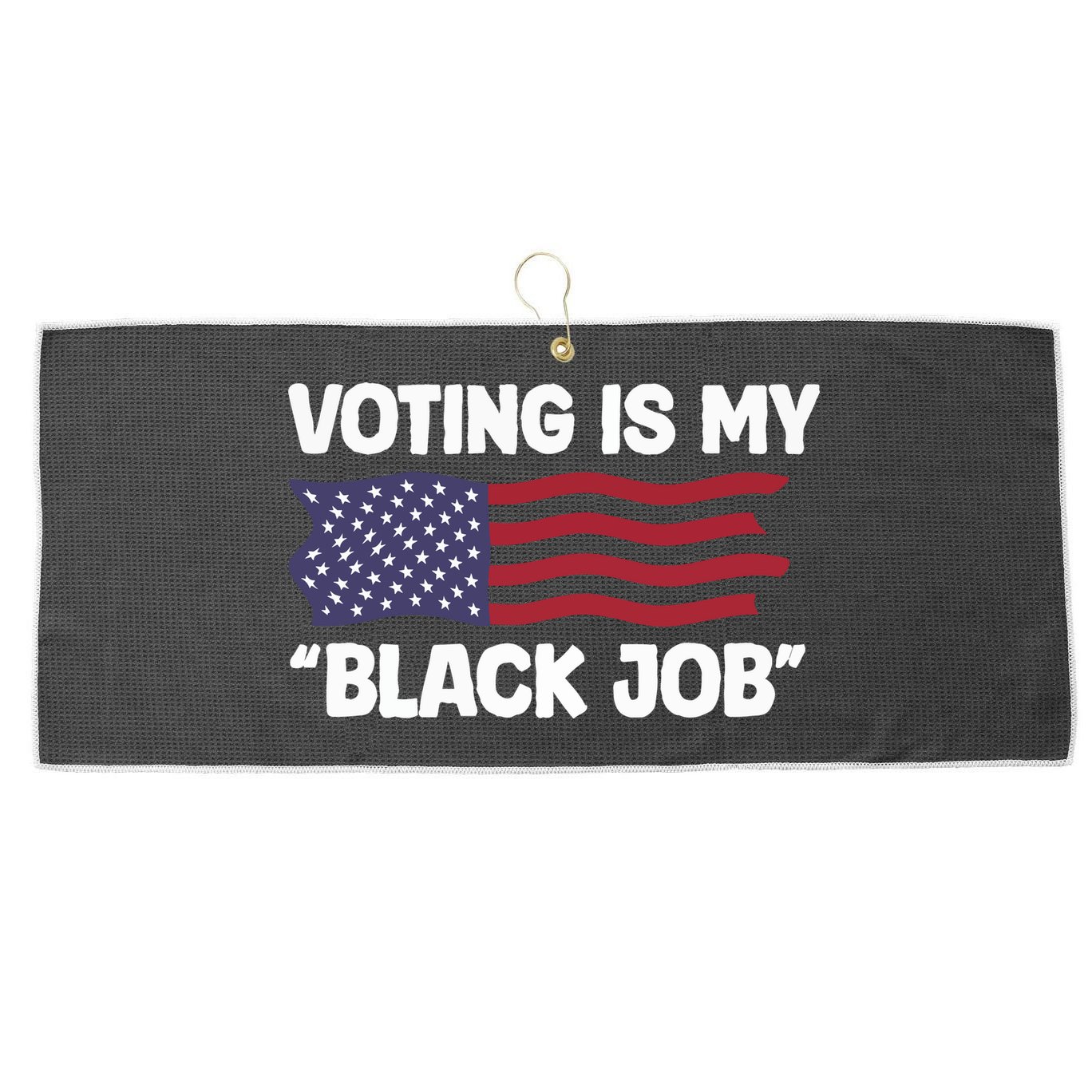 Voting Is My Black Job America Large Microfiber Waffle Golf Towel