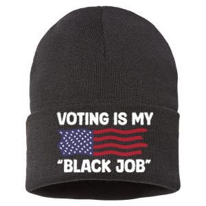 Voting Is My Black Job America Sustainable Knit Beanie