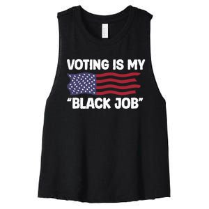 Voting Is My Black Job America Women's Racerback Cropped Tank